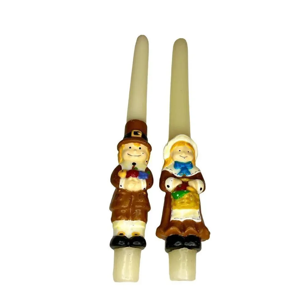 Vintage Pilgrim Couple American Greetings Candles